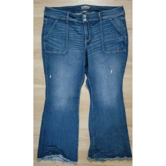 Torrid Womens Jeans Size 20S Bootcut Raw Hem Blue